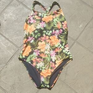 (NEW) Hurley Women's One-piece Ups 50+ Stretch Swimsuit, Orange Wakini Size 2XL